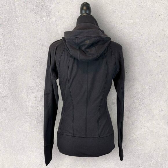 Athleta Slub Strength Lightweight Jacket Full Zip Hoodie Dark Gray XS - Picture 7 of 15